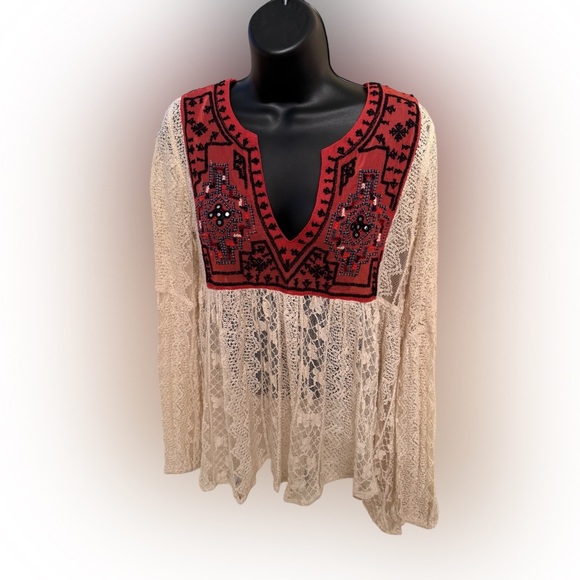 FREE PEOPLE  Casablanca Tunic in Ivory Combo - Picture 6 of 6